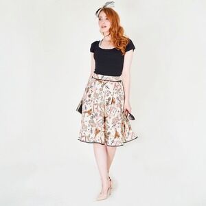 Voodoo Vixen Retro Parisian Print Swing
Skirt Poodle Pin Up Twirl Pink Sz Medium